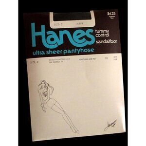Vintage Womens Pantyhose C 1 Pair Hanes 710 Ultra Sheer Control Top NAVY NEW